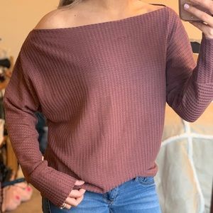 Long sleeve off the shoulder top
